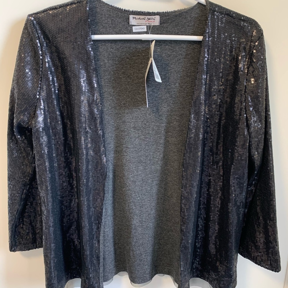 Michael Stars black sequined shirt
